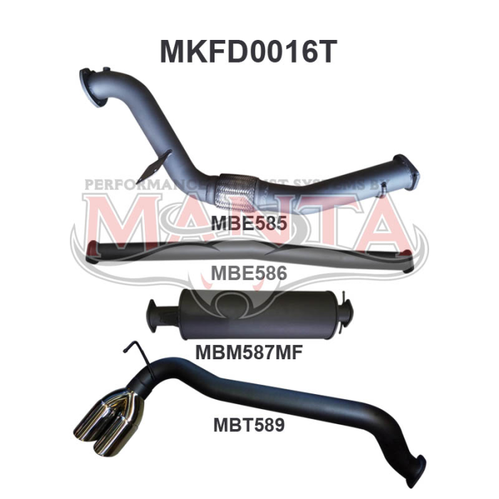 Manta - Ford PX Ranger 3.2L Without Cat Twin Tip Side Exit - (MKFD0016T)