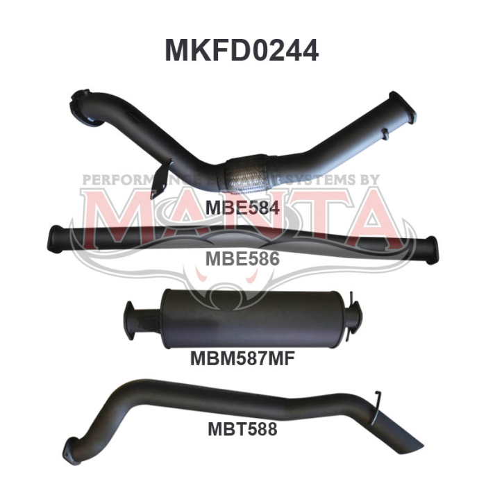 Manta - Ranger PX/Mazda BT50 2.2L 3in Without Cat - (MKFD0244)