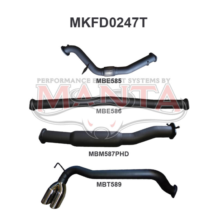 Manta - FORD PX RANGER 3.2L WITHOUT Cat, Hotdog - (MKFD0247T)