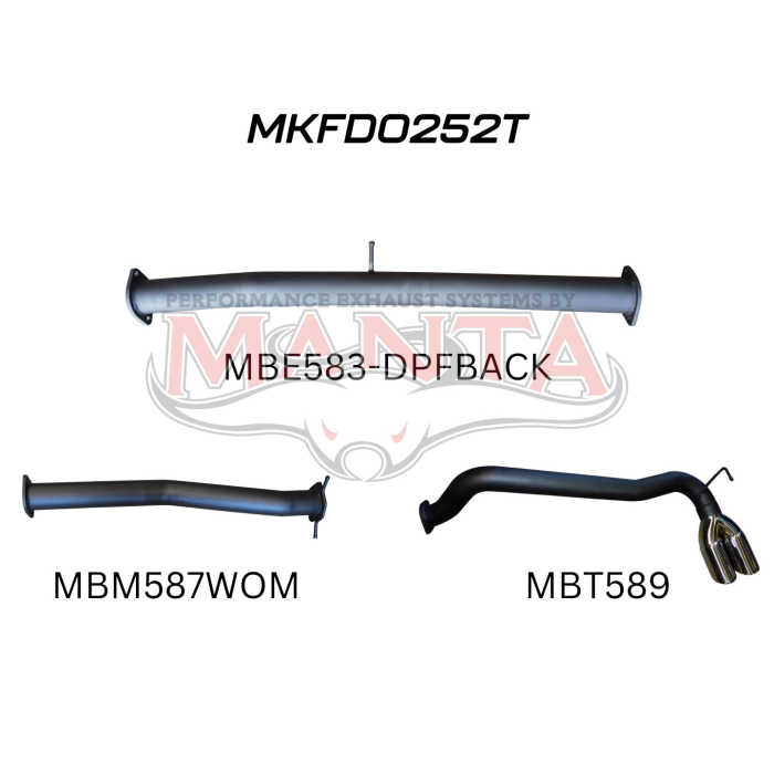Manta - Ford PX2 Ranger 3in DPF Back Twin Tip Side Exit - (MKFD0252T)