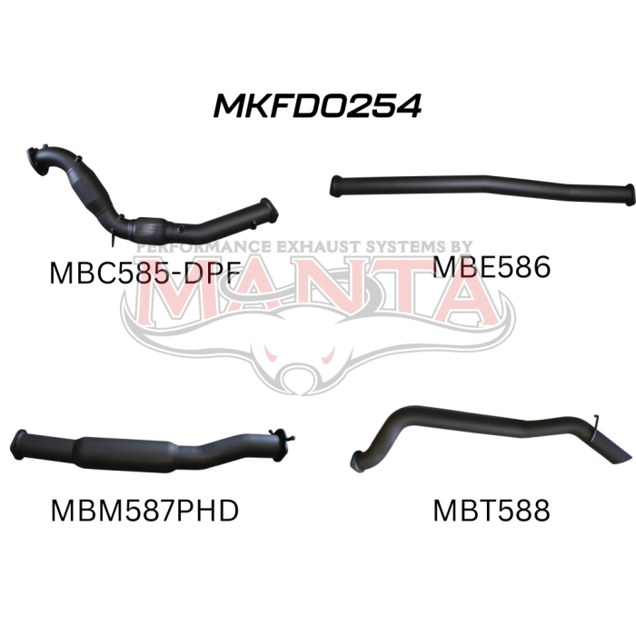 Manta - Ford PX2 Ranger 3.2L Turbo Back With Cat, Hotdog - (MKFD0254)