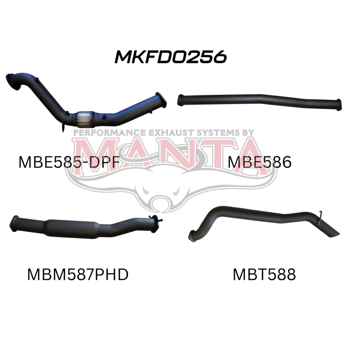 Manta - Ford PX2 Ranger 3.2L Turbo Back Without Cat, Hotdog - (MKFD0256)