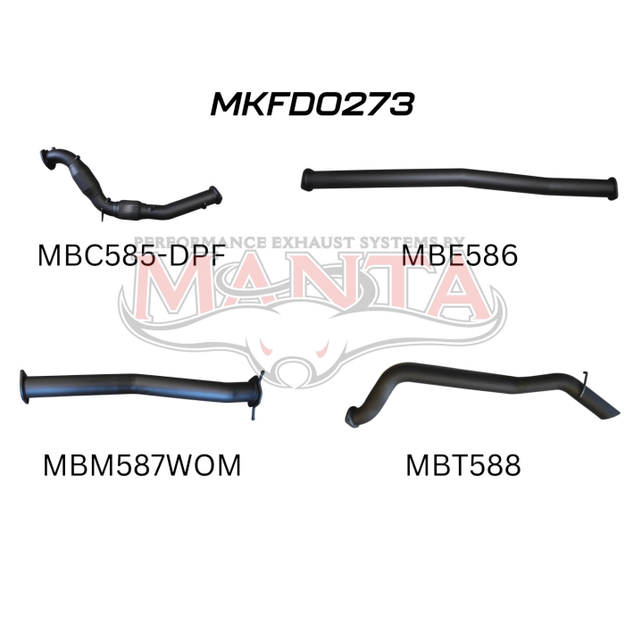 Manta - Ford PX2 Ranger 3.2L Turbo Back With Cat & Without Muffler - (MKFD0273)