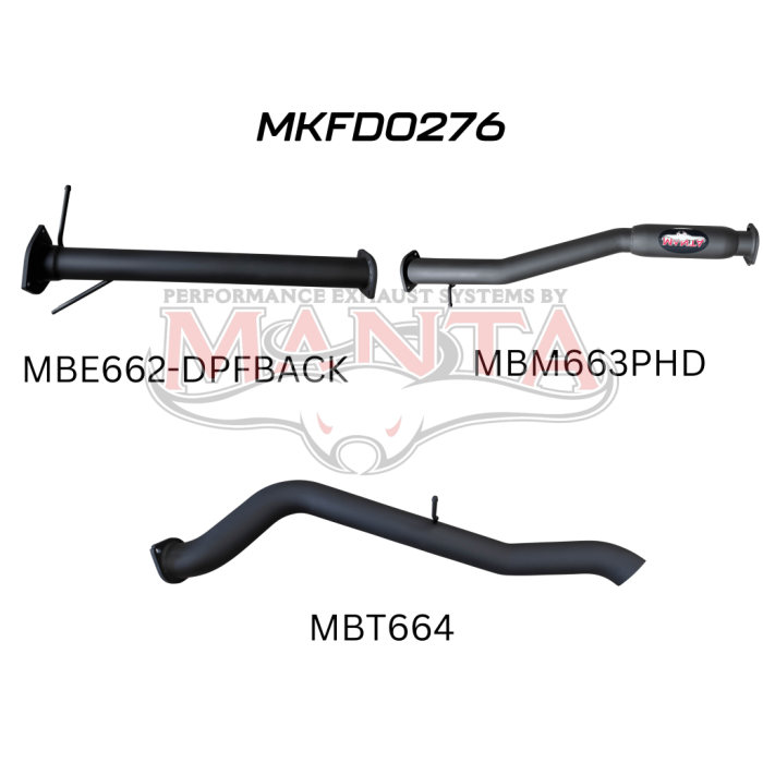 Manta - Next Gen T6.2 Ranger V6 3in DPF Back With Hotdog - (MKFD0276)