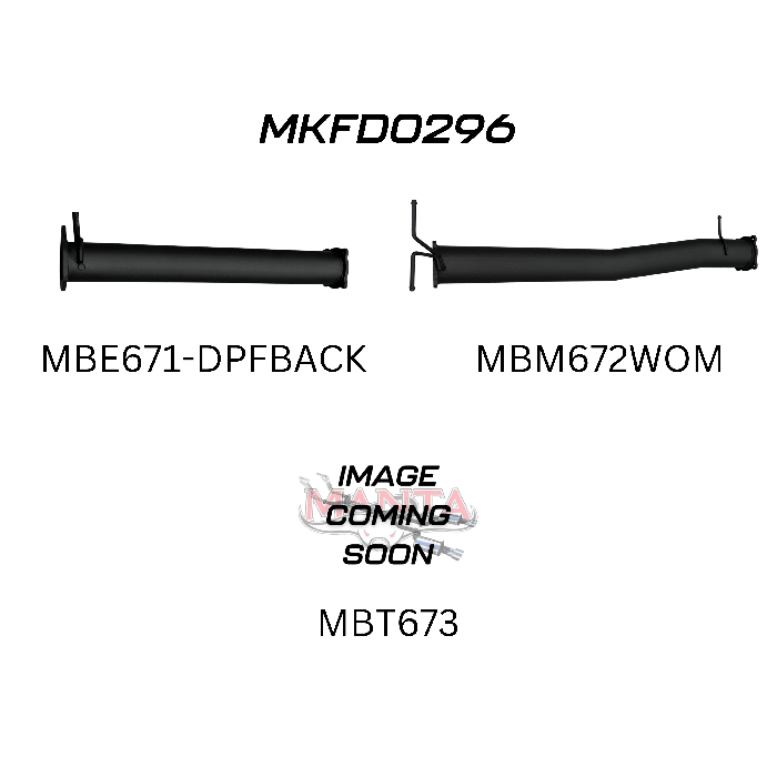 Manta - Next Gen T6.2 Ranger V6 4in DPF Back Without Centre Muffler - (MKFD0296)