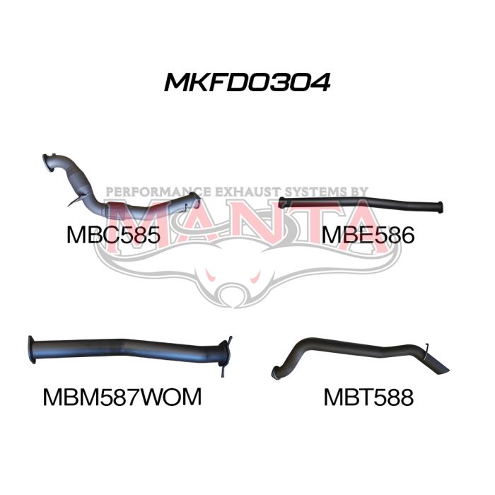Manta - Ford PX Ranger 3.2L With Cat, Without Muffler - (MKFD0304)