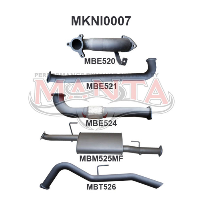Manta - Navara D40 2.5L MAN 05 - 07 NO Cat TailPIP - (MKNI0007)