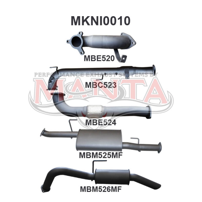 Manta - Navara D40 2.5L Auto 05 - 07 With Cat R MUFF - (MKNI0010)