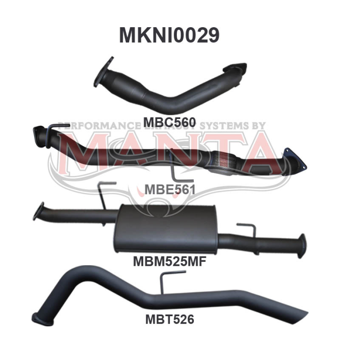 Manta - Navara D40 3.0L 550 V6 With Cat R Tailpipe - (MKNI0029)