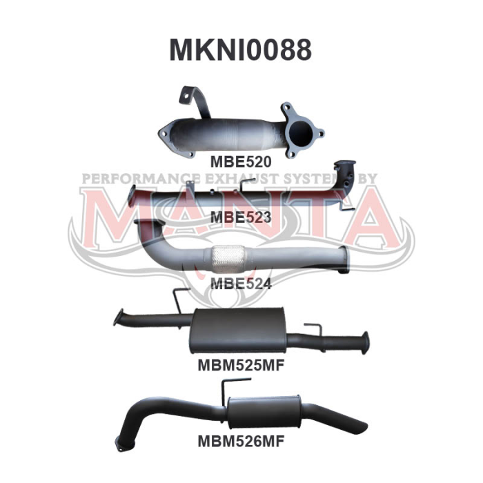 Manta - Navara D40 2.5L Auto 05 - 07 Cat & DPF Delete R MUFF - (MKNI0088)