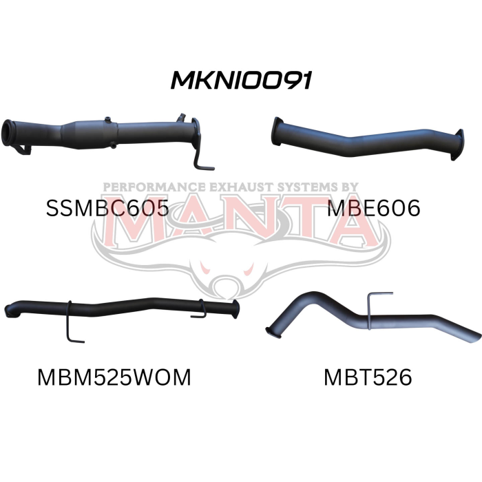 Manta - NP300 Navara 3in Turbo Back Exhaust System With Cat, WOM - (MKNI0091)