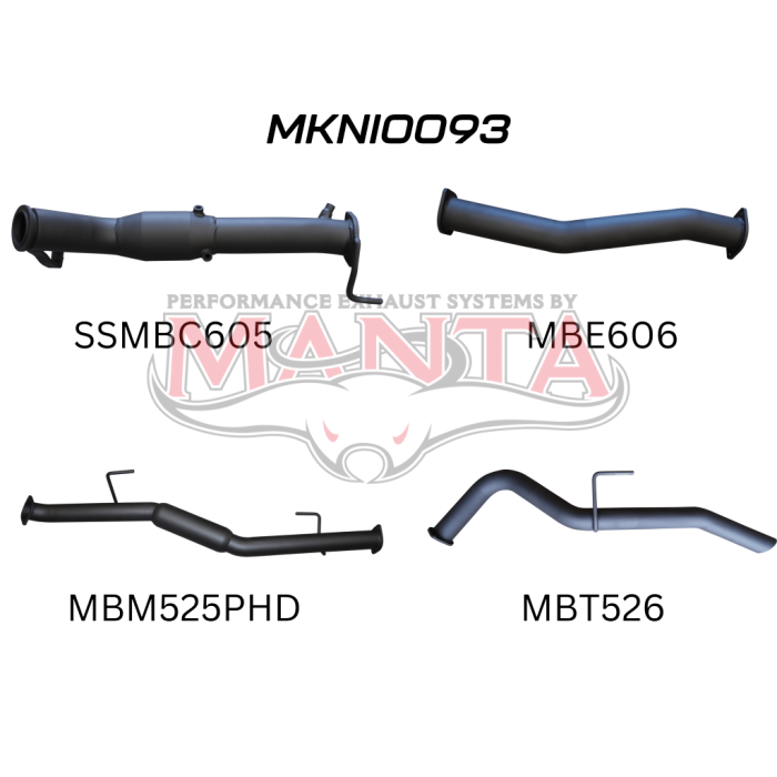 Manta - NP300 Navara 3in Turbo Back Exhaust System With Cat, Hotdog - (MKNI0093)