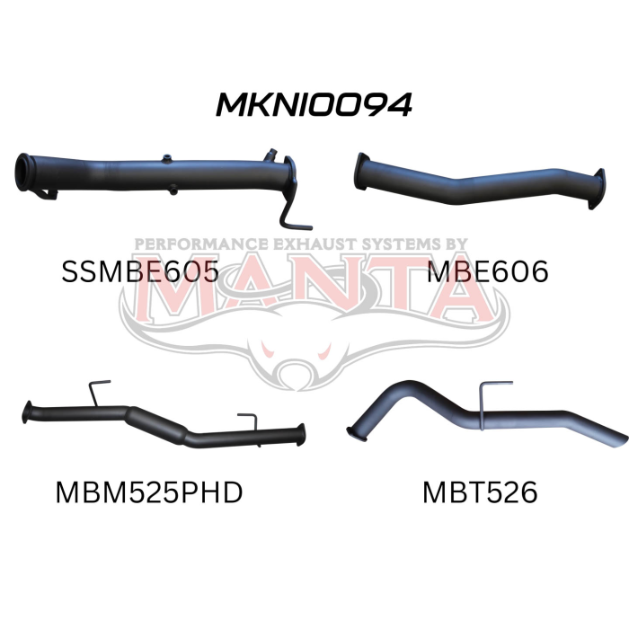 Manta - NP300 Navara 3in Turbo Back Exhaust System Without Cat, Hotdog - (MKNI0094)