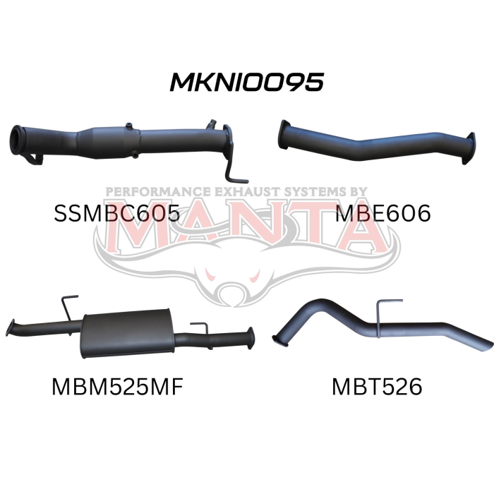 Manta - NP300 Navara 3in Turbo Back Exhaust System With Cat, Muffler - (MKNI0095)