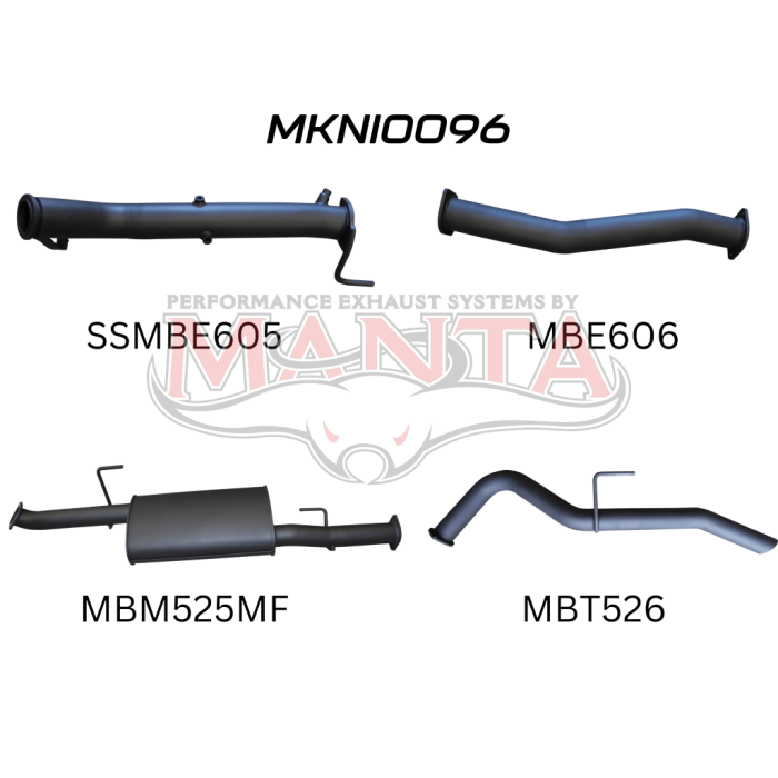 Manta - NP300 Navara 3in Turbo Back Exhaust System Without Cat, Muffler - (MKNI0096)