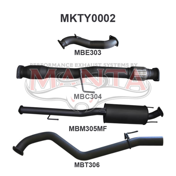 Manta - Hilux KUN26R 3.0L D4D 3in Muffler With Cat - (MKTY0002)