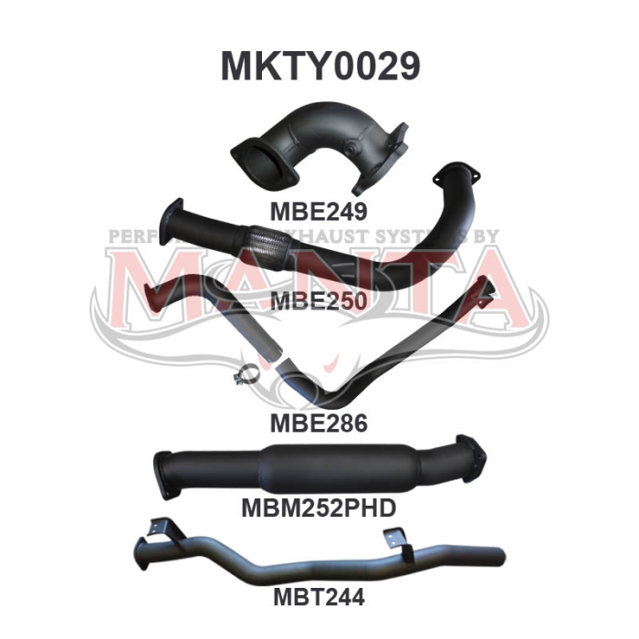 Manta - HDJ78 4.2L Troop Carrier 3in Turbo Back With Hotdog - (MKTY0029)