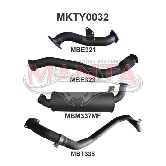 Manta - HDJ80 1HD Wagon 3in From Turbo Back Muffler - (MKTY0032)