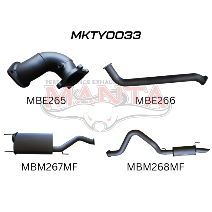 Manta - HDJ100 4.2L TD WAGON 3in CENTRE & REAR MUFFLERS - (MKTY0033)