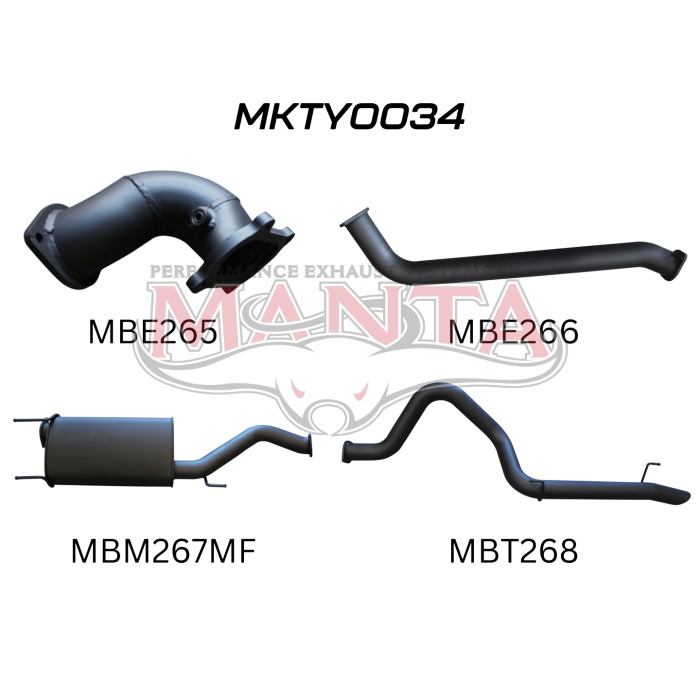 Manta - HDJ100 4.2L TD WAGON 3in CENTRE MUFFLER & REAR TAIL - (MKTY0034)