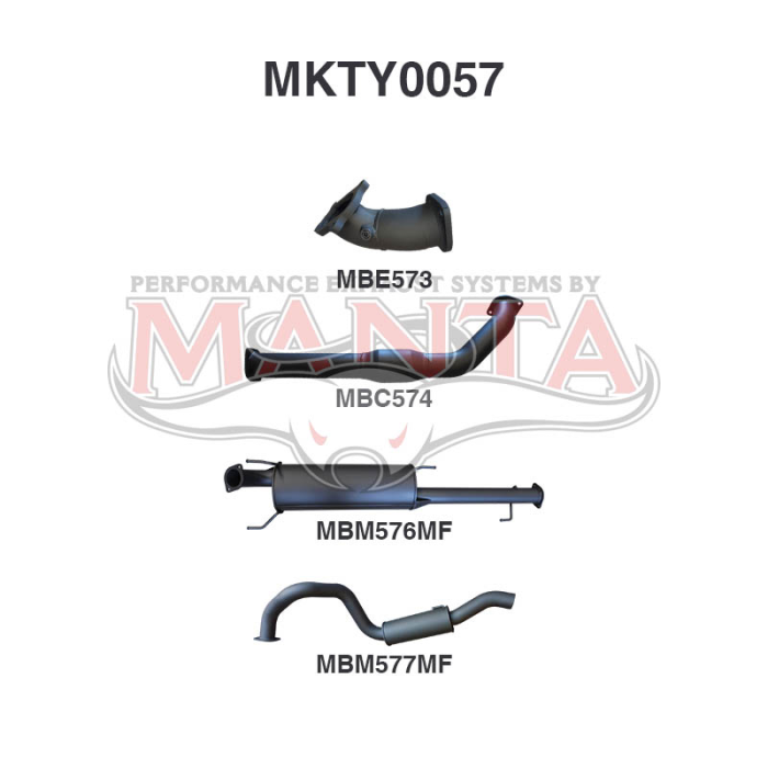 Manta - KZJ120R Prado 3.0L 1KZ 3in With Cat - (MKTY0057)