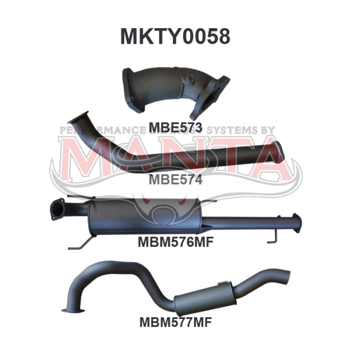 Manta - KZJ120R Prado 3.0L 1KZ 3in Without Cat - (MKTY0058)