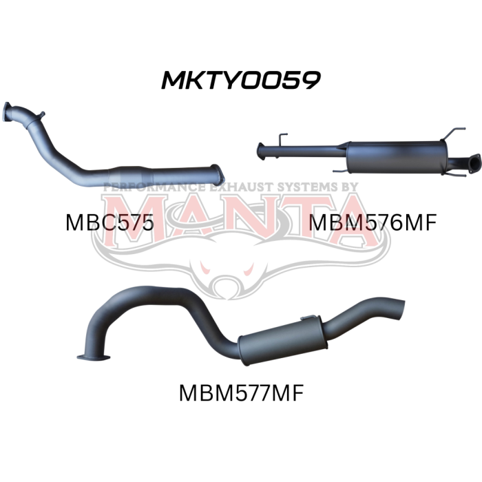 Manta - KDJ120, 150 Prado 3.0L D4D 3in With Cat - (MKTY0059)