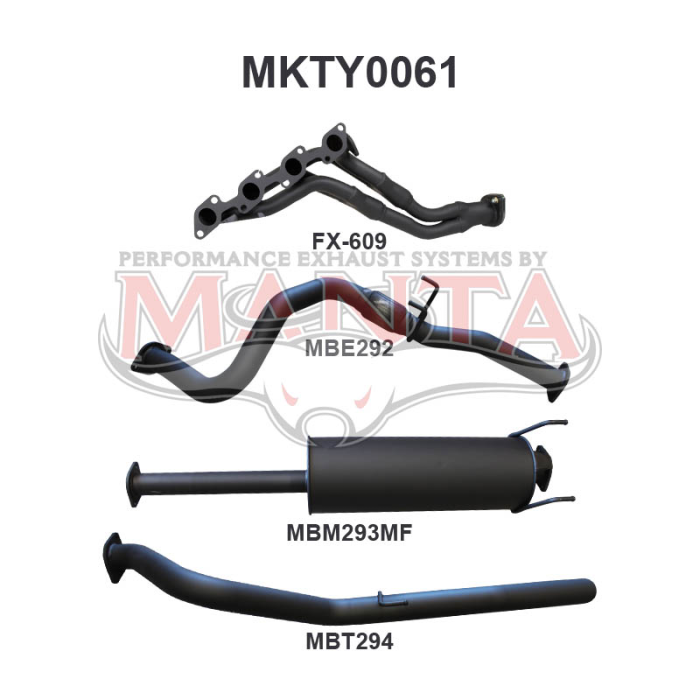 Manta - Hilux LN147 LN167 LN172 5L 3.0L Diesel Extractors & 2.5in Exhaust System - (MKTY0061)