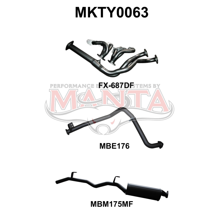 Manta - FZJ75 Landcruiser Extractors & 2.5in - (MKTY0063)