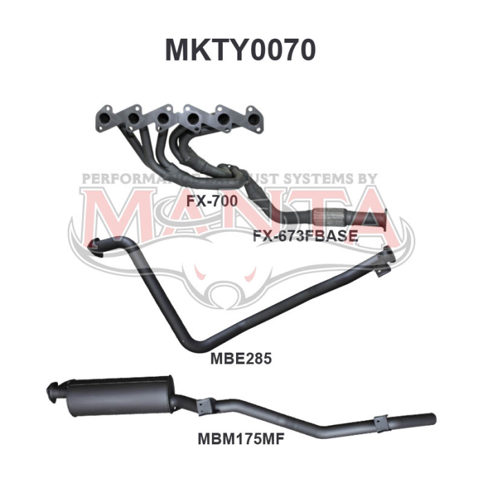 Manta - LandCruiser HZJ79 Extractors & 2.5in Full System - (MKTY0070)