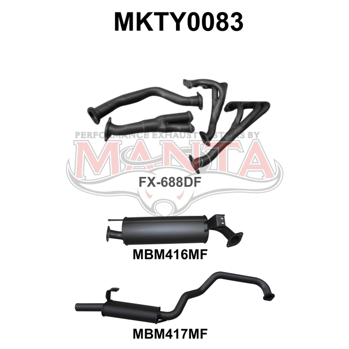 Manta - FZJ105 4.5L Extractors & 2.5in Muffler/Muffler - (MKTY0083)