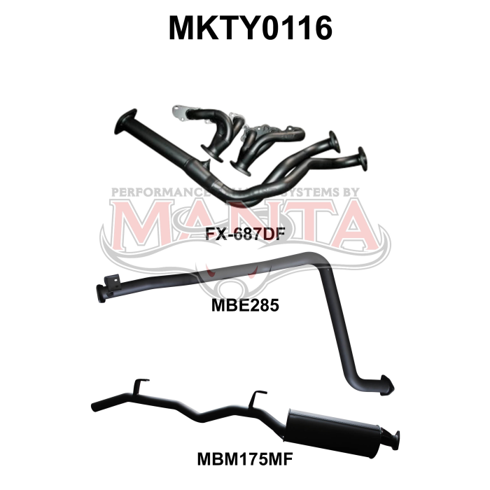 Manta - Landcruiser FZJ79 Extractors & 2.5in Full System - (MKTY0116)