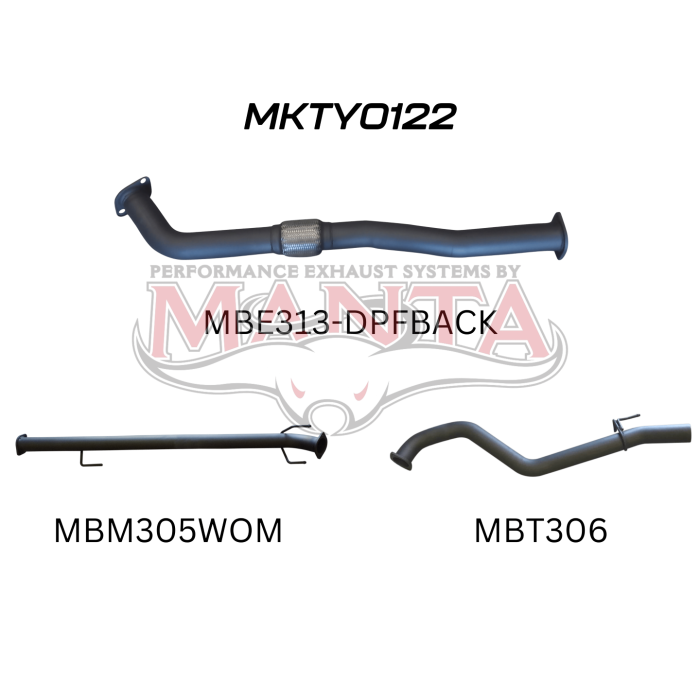 Manta - Hilux GUN126R 2.8L D4D 3in DPF Back - (MKTY0122)