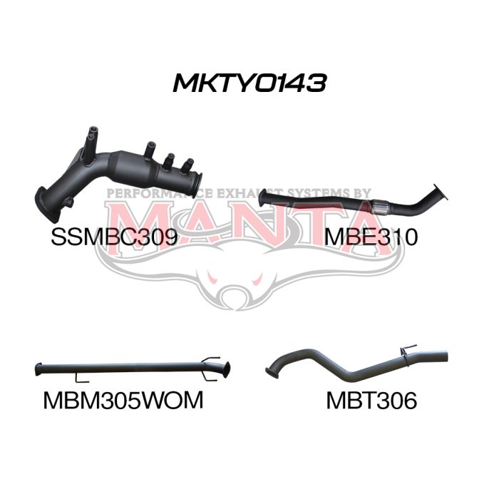 Manta - Hilux GUN126R 2.8L Turbo Back 3in WOM With Cat - (MKTY0143)