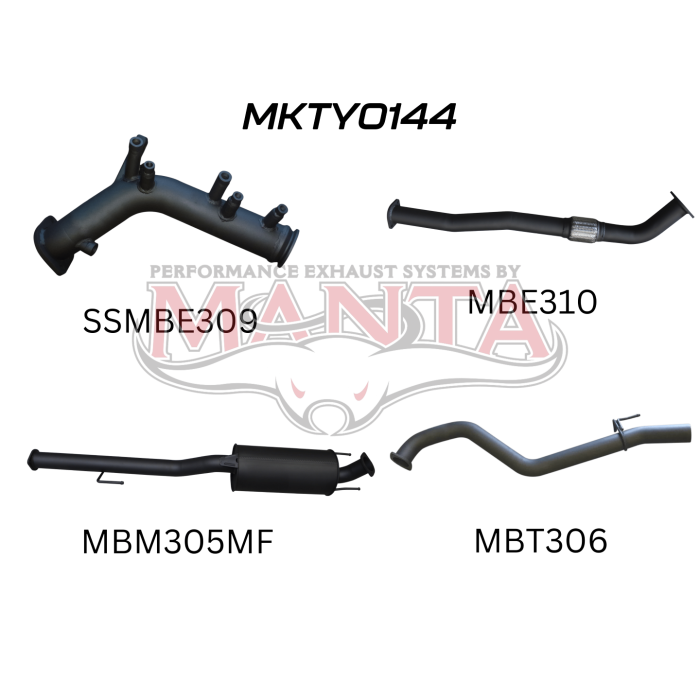 Manta - Hilux GUN126R 2.8L Turbo Back 3in Muffler NO Cat - (MKTY0144)
