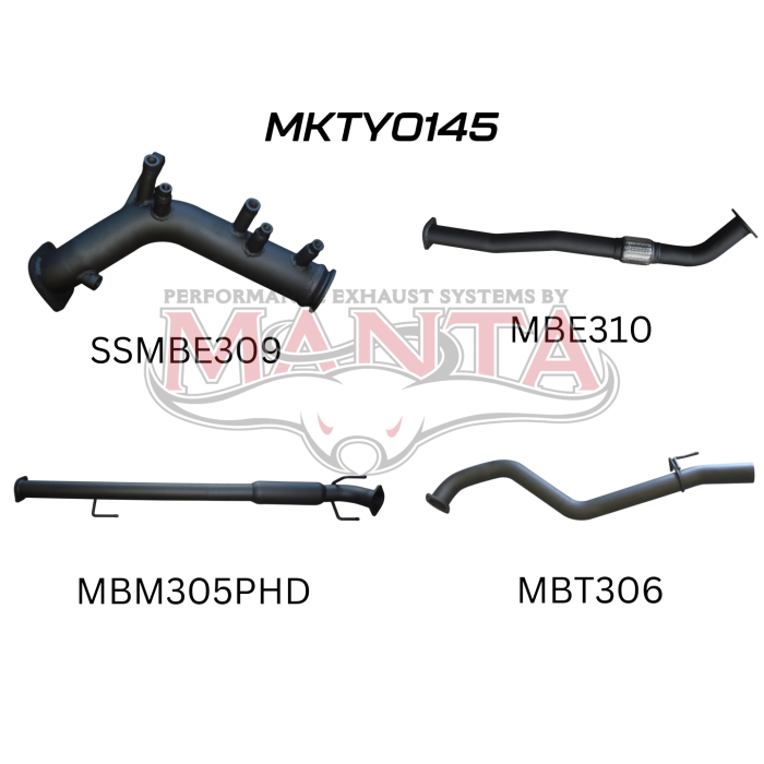 Manta - Hilux GUN126R 2.8L Turbo Back 3in Hotdog NO Cat - (MKTY0145)