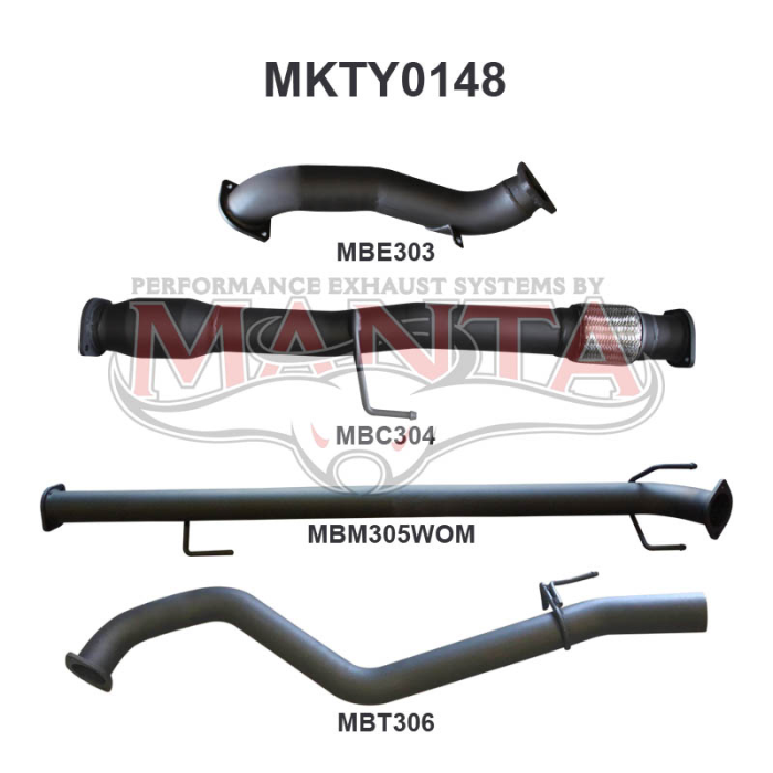 Manta - Hilux KUN26R 3.0L D4D 3in WOM With Cat - (MKTY0148)