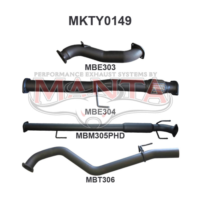 Manta - Hilux KUN26R 3.0L D4D 3in Hotdog Without Cat - (MKTY0149)