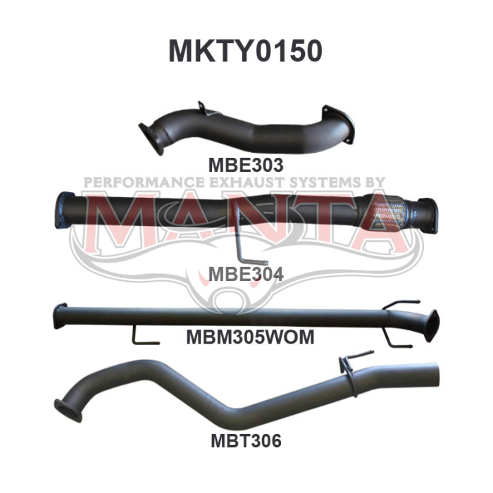 Manta - Hilux KUN26R 3.0L D4D 3in WOM Without Cat - (MKTY0150)