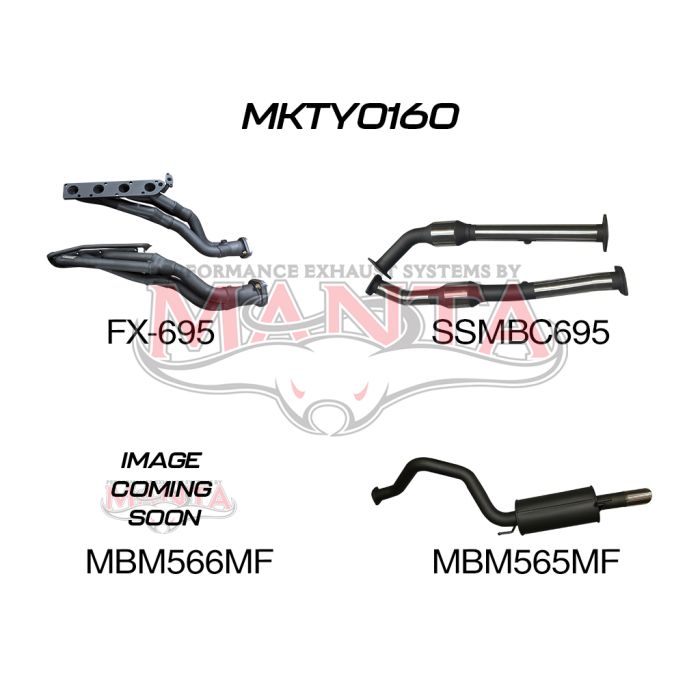 Manta - Toyota Landcruiser URJ202 4.6L V8 Landcruiser Full System inc Extractors & 3in Catback - (MKTY0160)