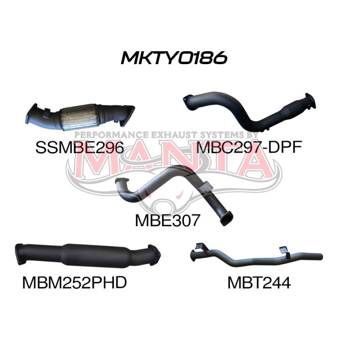 Manta - Toyota Landcruiser VDJ78 V8 Troopy 3in Turbo Back With Cat & Hotdog, DPF model - (MKTY0186)