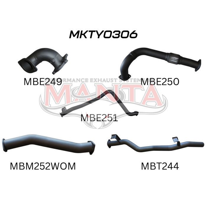 Manta - HDJ79 Ute 3 Turbo Back Without Muffler - (MKTY0306)