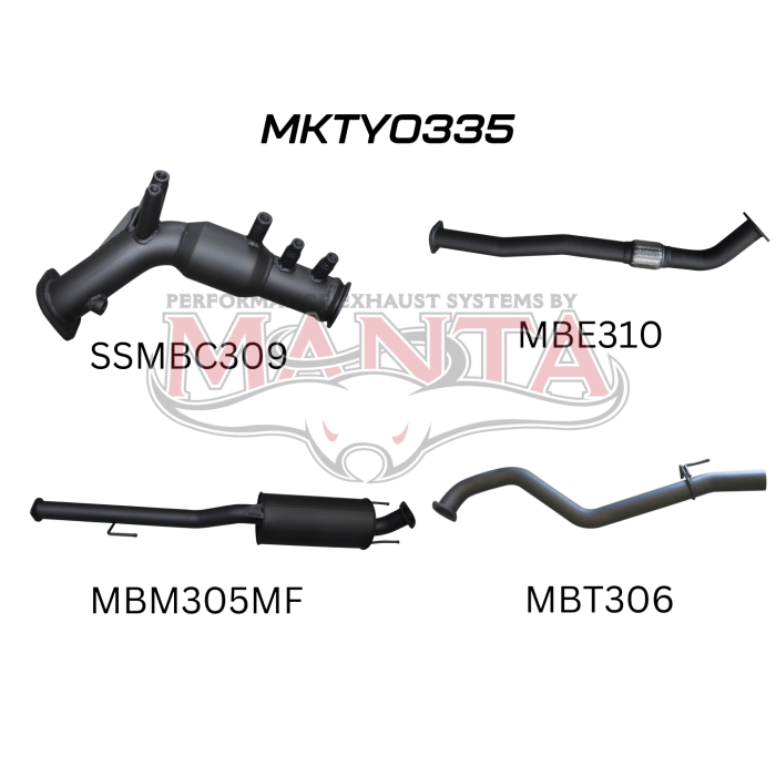 Manta - HILUX GUN125R 2.4L Turbo Back 3in Muffler With Cat - (MKTY0335)