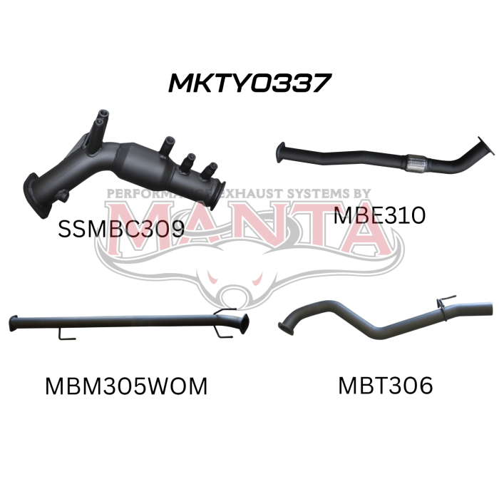 Manta - HILUX GUN125R 2.4L Turbo Back 3in WOM With Cat - (MKTY0337)