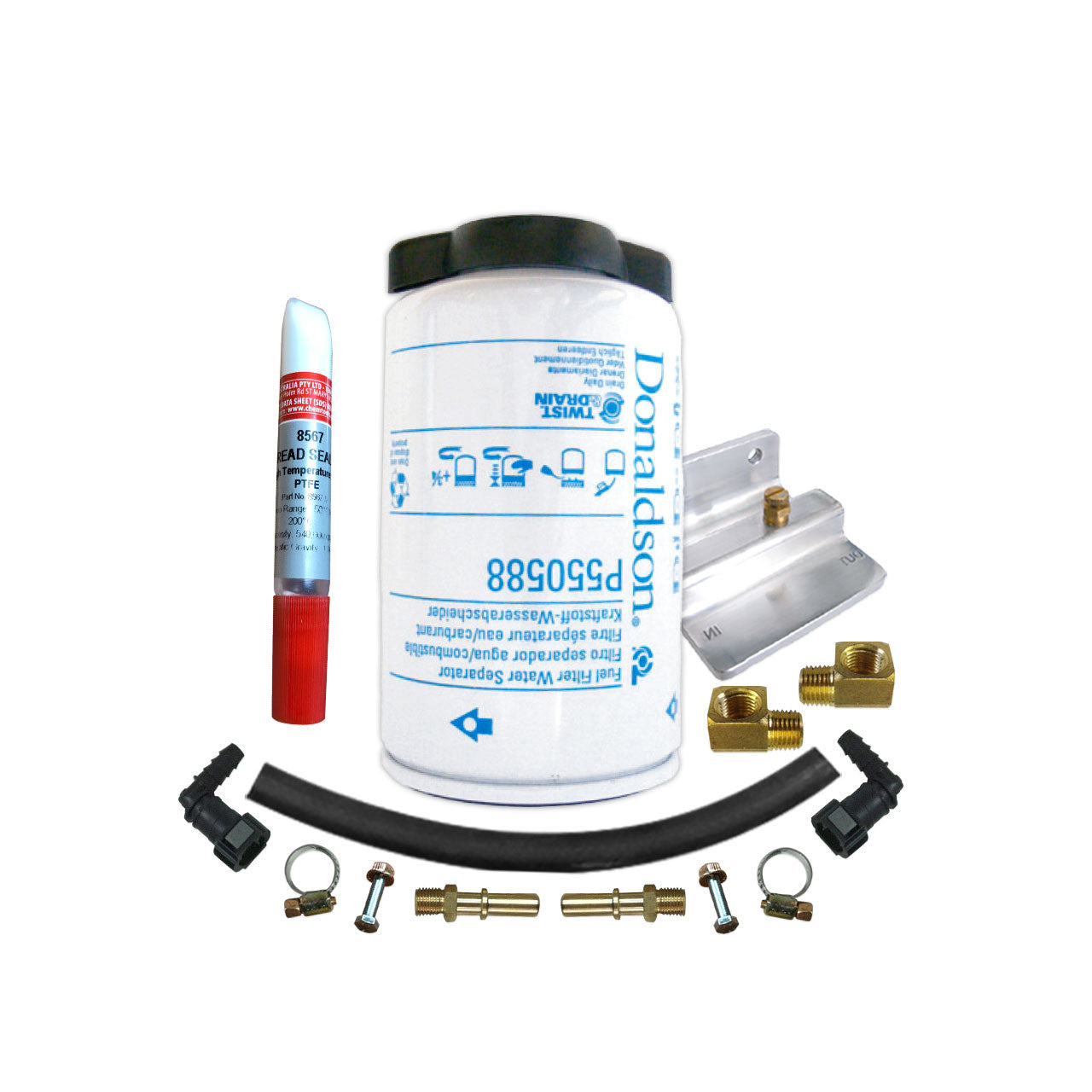Nissan Navara 2015-21 2.3L ST NP300 4x4 YS23 DOHC Donaldson Pre Filter Dual Bracket Kit OS-17-FS