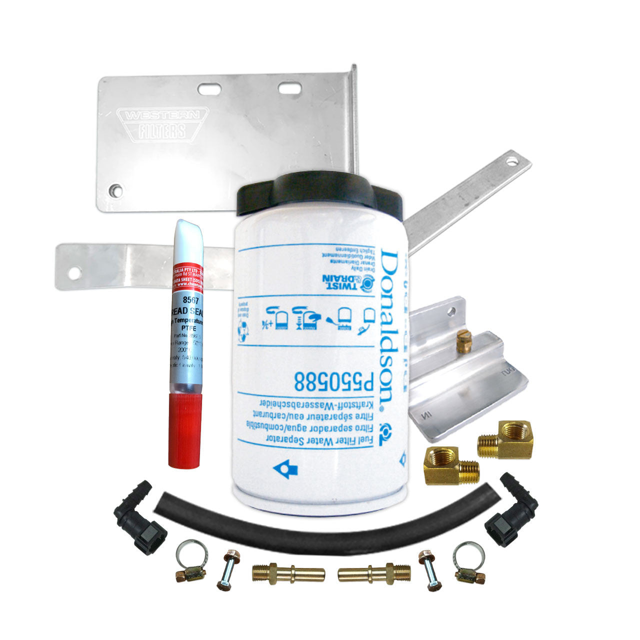 Nissan Navara 2015-21 2.3L ST NP300 4x4 YS23 DOHC Donaldson Pre Filter Dual Bracket Kit OS-17-FSB