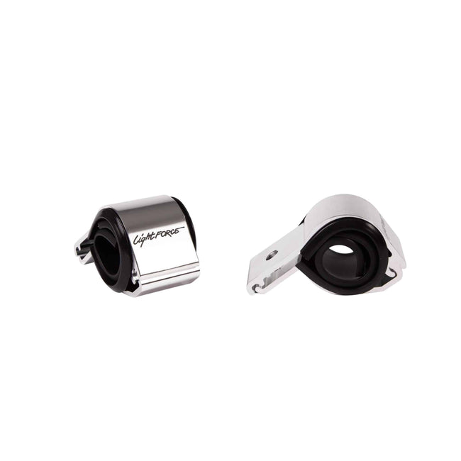 Pair Of Lightforce Bar Clamps (Polished) To Suit 44mm And 51mm Diameter Bars