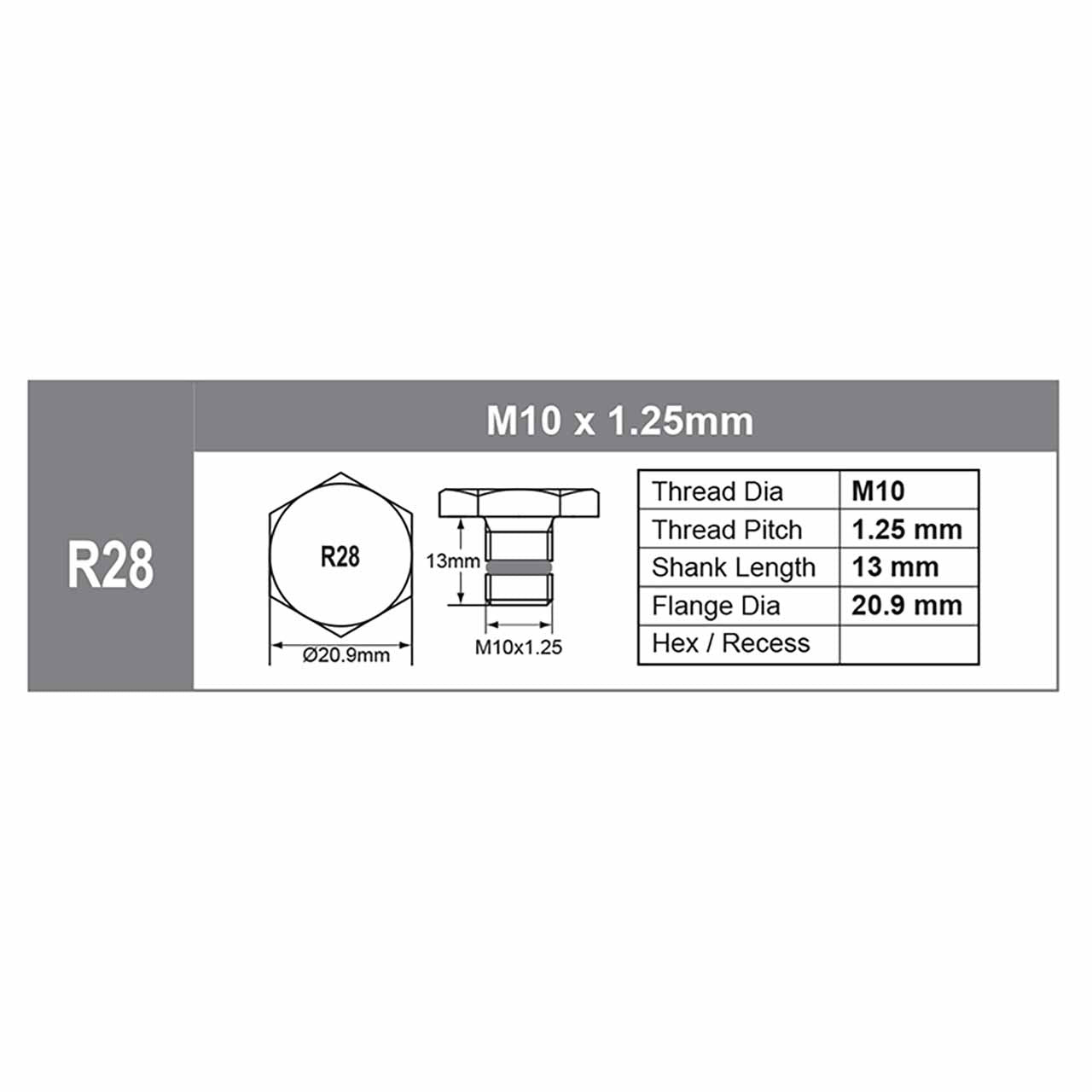 R28bp1 Oil Sump Plug (M10 X 1.25mm) Smart-O