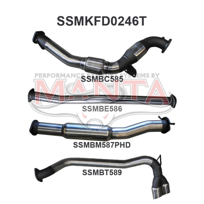 Manta - Ford PX Ranger 3.2L With Cat, Hotdog Twin Tip Side Exit - (SSMKFD0246T)