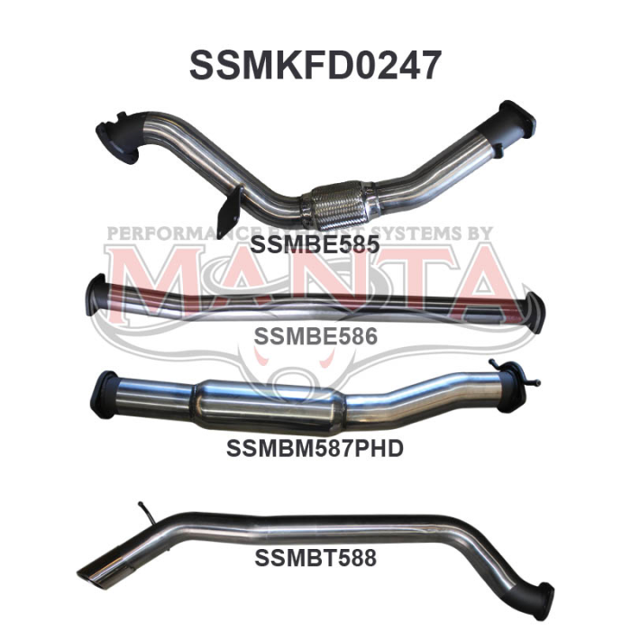 Manta - Ford PX Ranger 3.2L Without Cat, Hotdog - (SSMKFD0247)